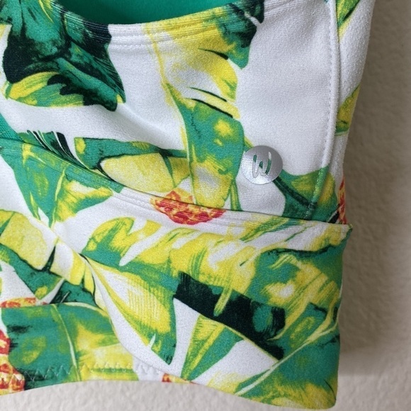 Wildfox sports bra pineapple palm tree leaves Sz large no pads green - Picture 3 of 4